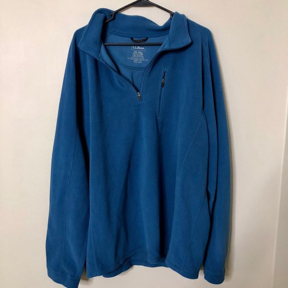 Mens LL Bean XXL Tall Fleece Quarter Zip Pullover Sweatshirt - Picture 3 of 5